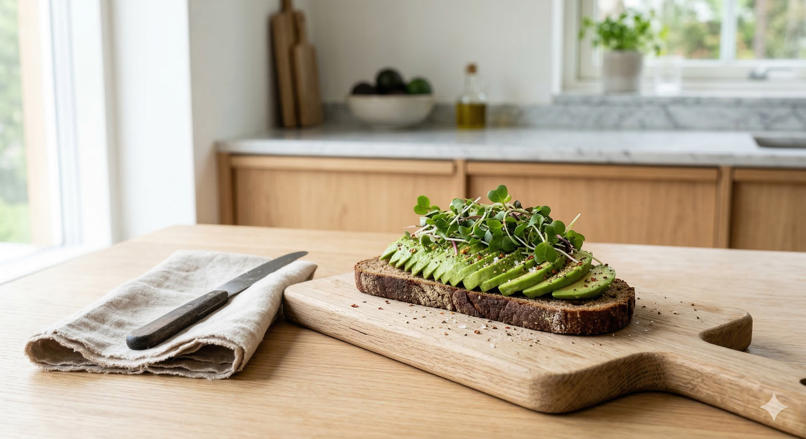 Ruisleipää ja avokadoa